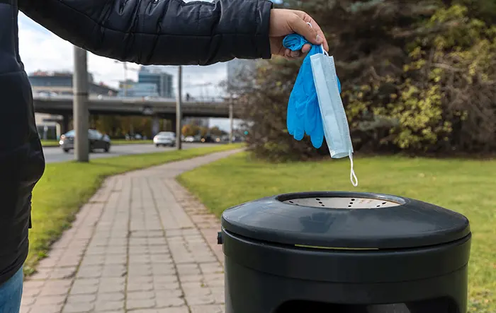 Disposing Mask Gloves