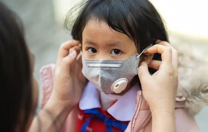 Child Wearing a Mask