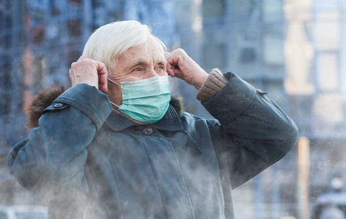 An Older Man in Polluted Air