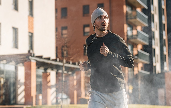 Athlete Running in Polluted Air